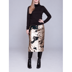 Водолазка женская TRI&CO CASHMERE, 100% кашемир, высокий ворот, 16g тонкий, ID: L081-18/chocolate