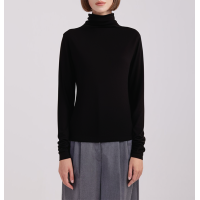 Водолазка женская TRI&CO CASHMERE, 100% кашемир, высокий ворот, 16g тонкий, L081-04/black