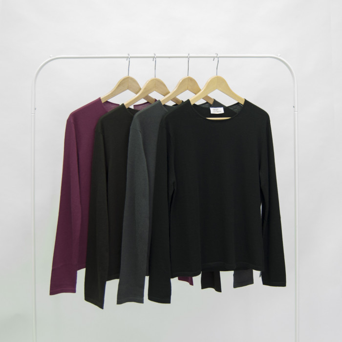 Джемпер женский TRI&CO CASHMERE, 100% кашемир, круглый вырез, 16 gauge тонкий, ID: L081-20/mole