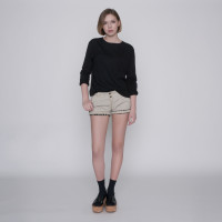 Джемпер женский TRI&CO CASHMERE, 100% кашемир, круглый вырез, 16 gauge тонкий, ID: L081-20/black