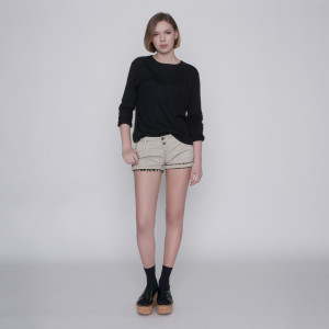 Джемпер женский TRI&CO CASHMERE, 100% кашемир, круглый вырез, 16 gauge тонкий, ID: L081-20/black