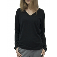 Джемпер женский TRI&CO CASHMERE, 100% кашемир,  V-образный вырез глубиной 20 см, ID: L081-23/black