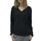 Джемпер женский TRI&CO CASHMERE, 100% кашемир,  V-образный вырез глубиной 20 см, ID: L081-23/black