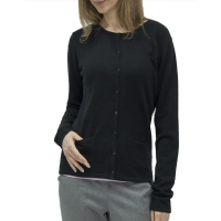 Кардиган женский TRI&CO CASHMERE, 100% кашемир, круглый вырез, на пуговицах, с карманами, ID: L081-28/black