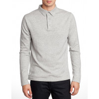 Джемпер поло мужской TRI&CO CASHMERE, 100% кашемир, воротник поло, ID: M081-09B/lightgrey