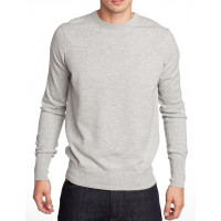 Джемпер мужской TRI&CO CASHMERE, 100% кашемир, круглый вырез, ID: M081-14/lightgrey