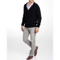 Кофта/Кардиган мужской TRI&CO CASHMERE, 100% кашемир, высокий ворот, на пуговицах ID: M081-15/black