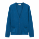 Кофта/Кардиган мужской TRI&CO CASHMERE, V-образный вырез, без резинки, 55% шёлк 45% кашемир, 16g тонкий, ID: M091-45/aqua