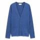 Кофта/Кардиган мужской TRI&CO CASHMERE, V-образный вырез, без резинки, 55% шёлк 45% кашемир, 16g тонкий, ID: M091-45/blue