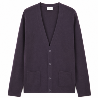 Кофта/Кардиган мужской TRI&CO CASHMERE, V-образный вырез, без резинки, 55% шёлк 45% кашемир, 16g тонкий, ID: M091-45/wine
