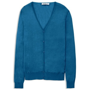 Кофта/Кардиган мужской TRI&CO CASHMERE, V-образный вырез, 55% шелк 45% кашемир, 16g тонкий, ID: M091-46/aqua