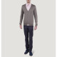 Кофта/Кардиган мужской TRI&CO CASHMERE, V-образный вырез, 55% шелк 45% кашемир, 16g тонкий, ID: M091-46/stone