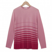 Джемпер унисекс TRI&CO CASHMERE, круглый вырез, 85% шелк 15% кашемир, 16g тонкий, ID: M101-96/dustyrose/raspberrywine