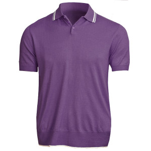 Поло фиолетовое мужское, 70% бамбук 30% хлопок, короткий рукав, ID: M121-47/lilac