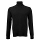 Джемпер мужской / унисекс TRI&CO CASHMERE, высокий ворот, 50% шерсть 50% шёлк, сделано в Италии, ID: M152-1717/10101/black