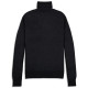 Джемпер мужской / унисекс TRI&CO CASHMERE, высокий ворот, 50% шерсть 50% шёлк, сделано в Италии, ID: M152-1717/10101/black