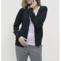 Кардиган женский TRI&CO CASHMERE, 100% кашемир, V-образный вырез, на пуговицах, ID: L081-29/black