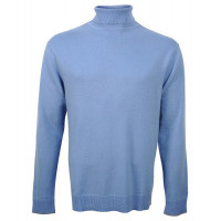 Свитер мужской TRI&CO CASHMERE, 100% кашемир, высокий ворот, ID: M081-11/babyblue