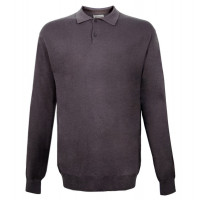 Джемпер поло мужской TRI&CO CASHMERE, 100% кашемир, воротник поло, 16 gauge тонкий, ID: M081-12/mole