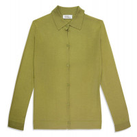 Кардиган женский, 55% шелк 45% кашемир, на пуговицах, ID: L091-35/olive