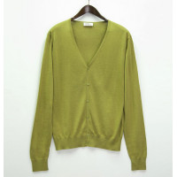 Кофта/Кардиган мужской TRI&CO CASHMERE, V-образный вырез, 55% шелк 45% кашемир, 16g тонкий, ID: M091-46/olive