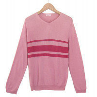 Джемпер мужской / унисекс TRI&CO CASHMERE, V-образный вырез, 85% шелк 15% кашемир, 16g тонкий, ID: M101-43A