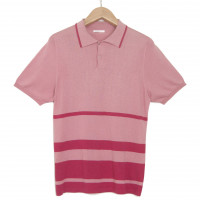 Поло мужское TRI&CO CASHMERE, короткий рукав, 85% шелк 15% кашемир, ID: M101-95/dustyrose/raspberrywine