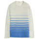 Джемпер унисекс TRI&CO CASHMERE, круглый вырез, 85% шелк 15% кашемир, 16g тонкий, ID: M101-96/whitegardenia/regattablue
