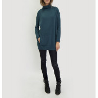 Свитер женский TRI&CO CASHMERE, 100% кашемир, высокий ворот, карман, oversize, ID: L111-103