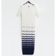 Платье женское, 70% бамбук 30% хлопок, с поясом, длинное, рисунок полоса, ID: L121-31DL