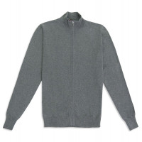Кофта/Кардиган мужской, воротник стойка на молнии, 20% кашемир 20% шерсть 10% шёлк, сделано в Италии, ID: M132IT-209/darkgrey
