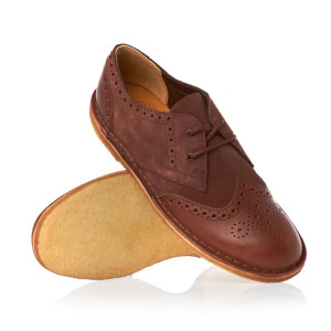 Туфли летние мужские в стиле брогги Кларкс / Clarks Originals, кожаные, подошва натуральный каучук, ID: Jink Brogue