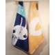 Комплект из 2 шт, одеяло байковое детское, для новорожденных, 100 x 140 см, гипоаллергенно, 100% хлопок, ID: На воздушном шарике_100/140 + Зая ОЙ_100/140 Orange + Blue