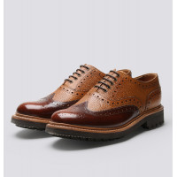Туфли броги мужские Grenson, Англия, Goodyear обувь, кожа, коричневые, трекинговая подошва, ID: MG-STANLEY 5033/28223С