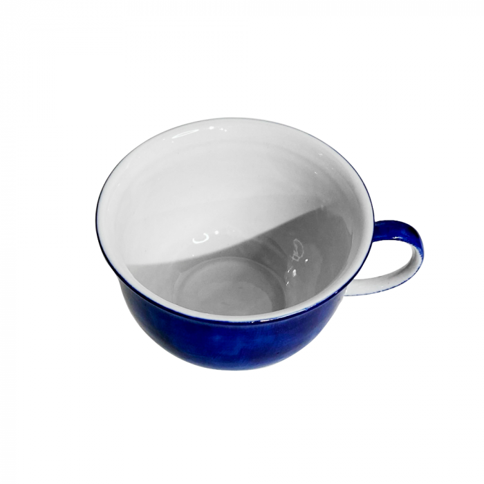 Чашка для капучино. Большая чайная чашка 400мл ID:Орхидея_синий туман