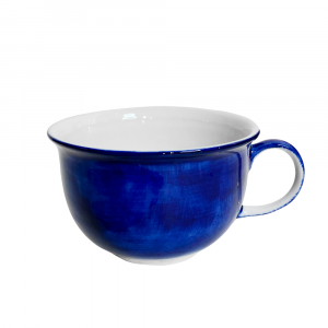 Чашка для капучино. Большая чайная чашка 400мл ID:Орхидея_синий туман