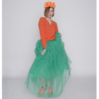 Джемпер женский из шерсти мериноса 100%, сделано в Шотландии, ID: L-CL200/X1-orangeade