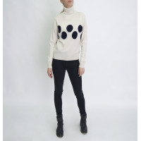 Свитер женский TRI&CO CASHMERE, 100% кашемир, высокий ворот, узор круги, ID: L102-17-1LT/dots
