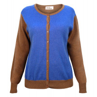 Кардиган женский TRI&CO CASHMERE на пуговицах, круглый вырез, 100% кашемир, ID: L102-17-2LC/becolor