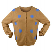 Кардиган женский TRI&CO CASHMERE, круглый вырез, 100% кашемир, узор круги, ID: L102-17-2LC/dots