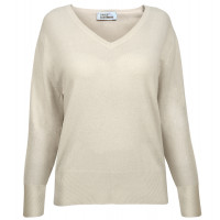 Джемпер женский TRI&CO CASHMERE, V-образный вырез, 100% кашемир, на резинке, ID: L102-17-3LV/snowwhite