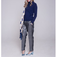 Джемпер женский TRI&CO CASHMERE, 100% кашемир, высокий ворот, ID: L132-10381D/darkblue