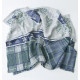 Льняное покрывало из умягченного льна, 110 х 160 см, Шале, "NORDIC STAR", ID: 18C240 green/blue 491