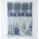 Льняное покрывало из умягченного льна, 110 х 160 см, Шале, "NORDIC STAR", ID: 18C240 green/blue 491
