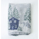 Льняное покрывало из умягченного льна, 110 х 160 см, Шале, "NORDIC STAR", ID: 18C240 green/blue 491