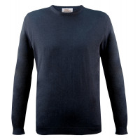 Джемпер мужской / унисекс TRI&CO CASHMERE, круглый вырез, 85% шелк 15% кашемир, сделано в Италии, ID: M142-1616/20102/blackiris