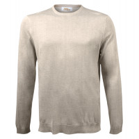 Джемпер мужской / унисекс TRI&CO CASHMERE, круглый вырез, 85% шелк 15% кашемир, сделано в Италии, ID: M142-1616/20102/offwhite