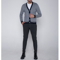 Кофта/Кардиган мужской TRI&CO CASHMERE, 100% хлопок двойной скрутки, V-образный вырез, сделано в Италии, ID: M151-1224/00403