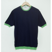 Джемпер унисекс TRI&CO CASHMERE, короткий рукав, 100% шёлк, сделано в Италии, ID: M151-1227/10602/darkblue