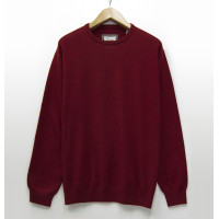 Джемпер мужской / унисекс TRI&CO CASHMERE, круглый вырез, 100% шерсть ягненка, сделано в Италии, ID: M152-1515/40502/red